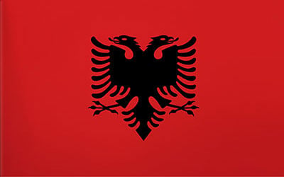 Albania Flag Car Sticker 13 x 9cm