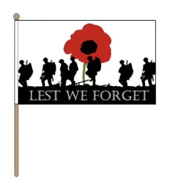 Lest We Forget Army Hand Waver Flag