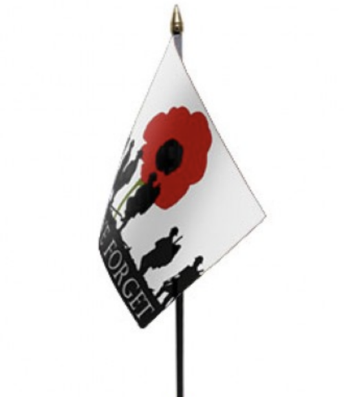 Lest We Forget Army Table Flag