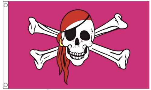 Pirate Pink Red Bandanna Flag 150 x 90cm