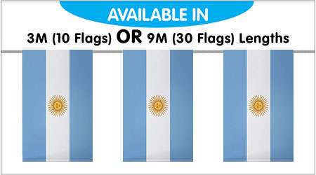 Argentina Bunting String Flags - 10 Flags 3M