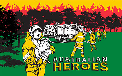 Australian Heroe Bushfire Flag 150 x 90cm