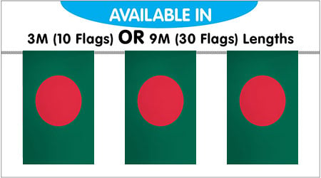 Bangladesh Bunting String Flags - 10 Flags 3M