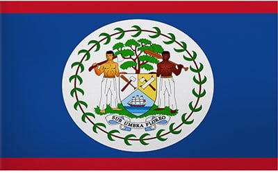 Belize Flag Car Sticker 13 x 9cm