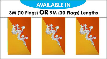 Bhutan Bunting String Flags - 10 Flags 3M