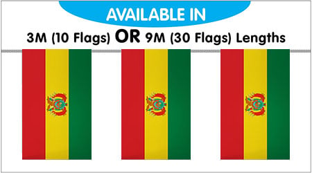 Bolivia Bunting String Flags - 10 Flags 3M