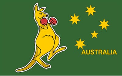 Boxing Kangaroo Flag 150 x 90cm