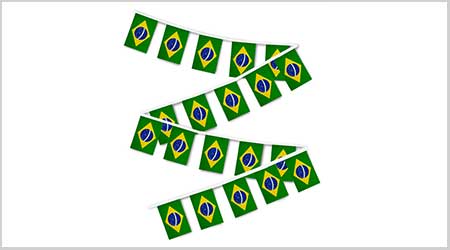 Brazil Bunting String Flags - 30 Flags