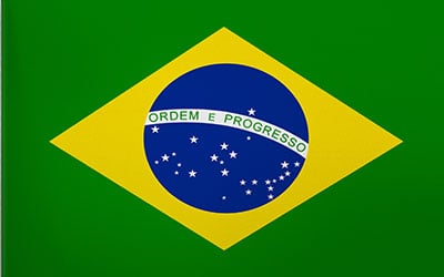 Brazil Flag Car Sticker 13 x 9cm