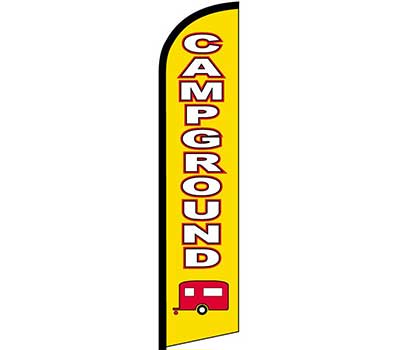 "CAMPGROUND" advertising super flag swooper banner business sign camp 