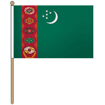 turkmenistan hand waver flag
