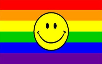 Happy Face Rainbow Flag 150 x 90cm