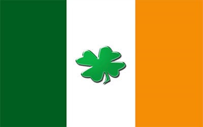 Irish Green Clover Flag