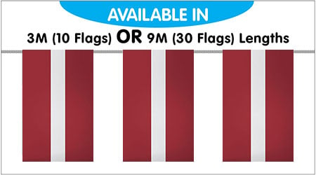 Latvia String Bunting Flags