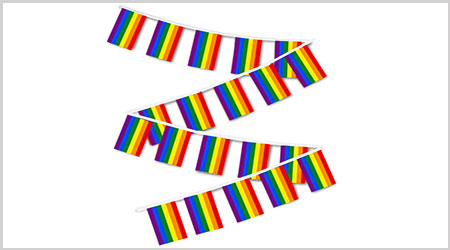 Rainbow Bunting String Flags - 30 Flags