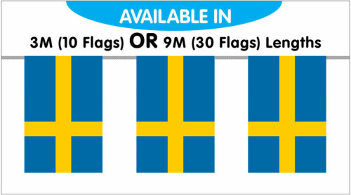 Sweden String Bunting Flags