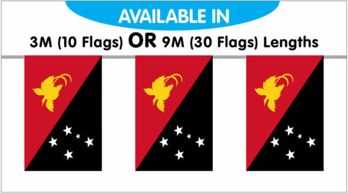 Papua New Guinea String Bunting Flag